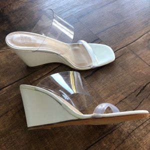 Maryam Nassir Zadeh MNZ White Clear Olympia Wedges 39.5